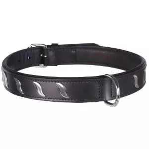 Obojek ACTIVE kožený - černý (L:48-56cm/30mm)