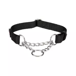Nylonový polostahovací obojek PREMIUM - černá (L-XL:45-70cm/25mm)