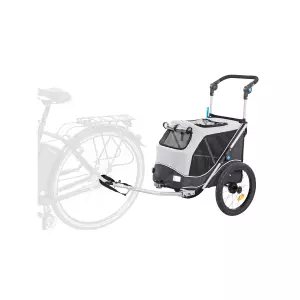 Vozík za kolo s funkcí rychlého skládání S 58 x 93 x 74/114 cm, nosnost max. 15 kg, šedý