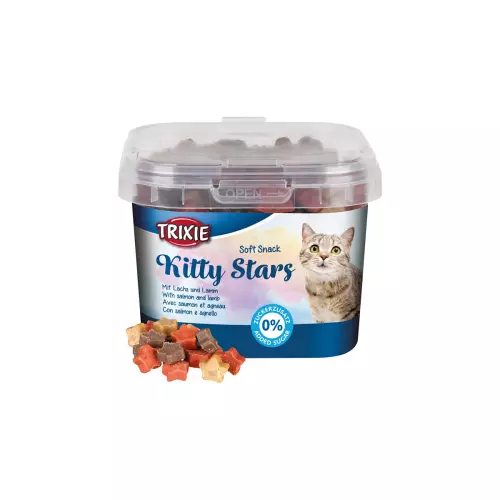 Soft Snack Kitty Stars - hvězdičky losos, jehněčí 140g