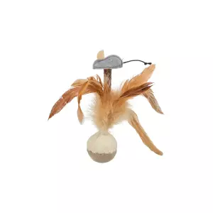 Squieky míček s peřím a myškou 15 cm