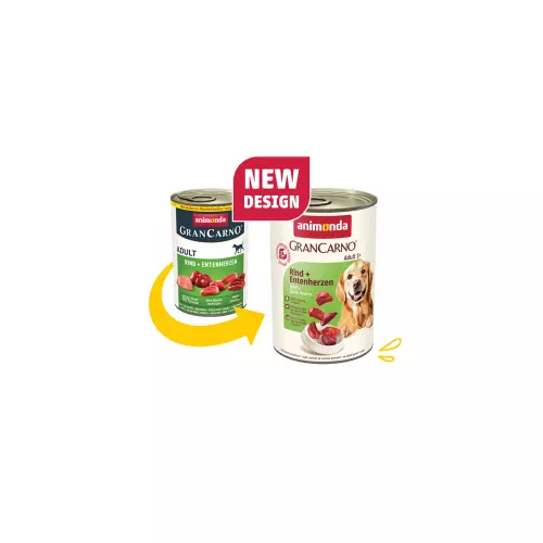 GRANCARNO Adult - hovězí, kachní srdce  400g