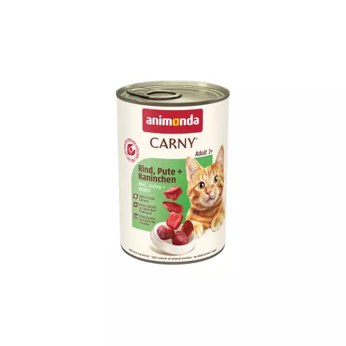 ANIMONDA konzerva CARNY Adult - hovězí, krůta, králík 400g
