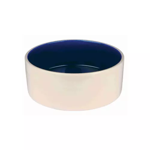 Keramická miska - krémová/modrá (1 l/ ø 18 cm)