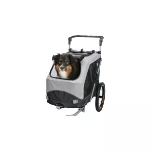 Vozík za kolo s funkcí rychlého skládání M 63 x 95 x 90/132 cm, nosnost max. 22 kg, šedý