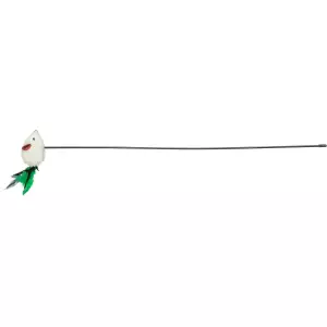 Plastová udice - myška s péřovým ocasem 50 cm