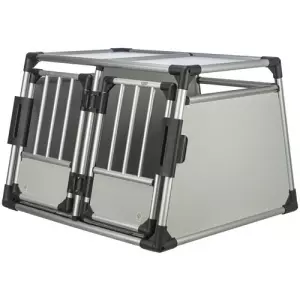 Transportní klec dvojitá, hliníkový rám, pevné panely 93 x 64 x 88 cm, nosnost 50 kg