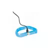 USB svítící obojek PLOCHÝ, modrý (M-L: 50 cm/30 mm)