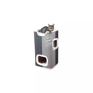 Cat Tower JORGE s odpočívadlem,šedá s béžovou kožešinou 78cm