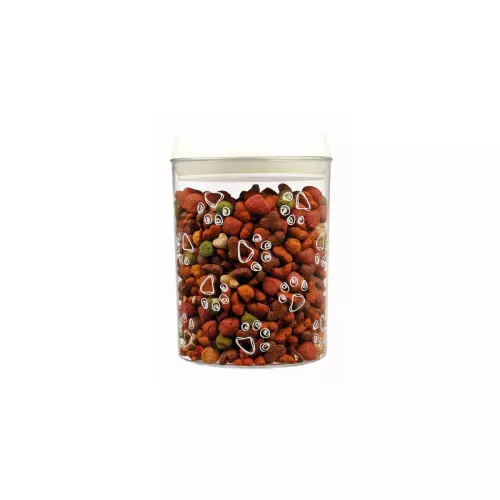 Plastový zásobník na krmivo a pamlsky 1,5 l / o 12 × 17,5 cm transparentní