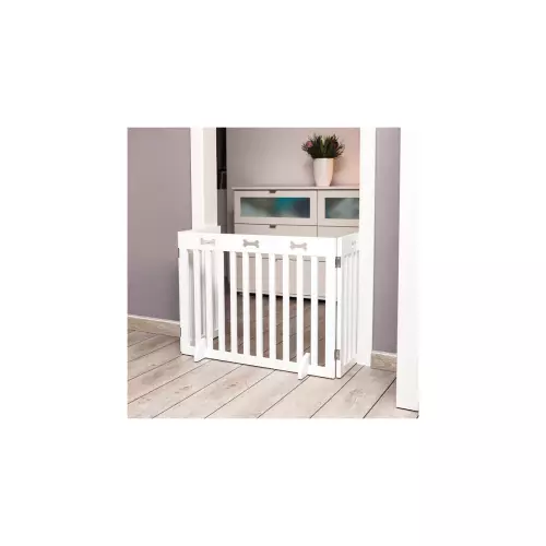 Branka pro psy 3 díly 82-124 x 61 cm bílá