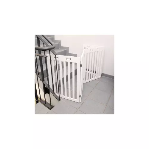 Branka pro psy 4 díly 60-160 x 75 cm bílá