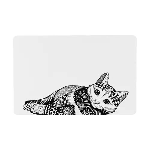 Prostírání Place Mat kočka 44 x 28 cm bílo/černé