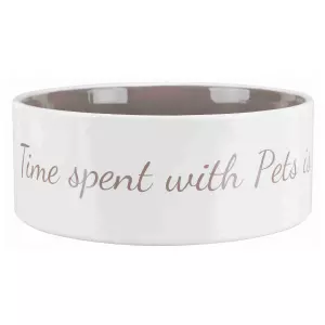 Pet´s home keramická miska, krémovo/ hnědošedá (1,4 l/ø 20 cm)