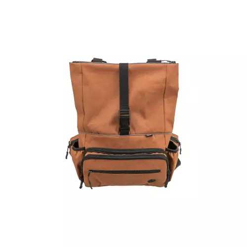 ROLLTOP 2v1, multifunkční batoh i ledvinka, bavlna/polyester, rezavá