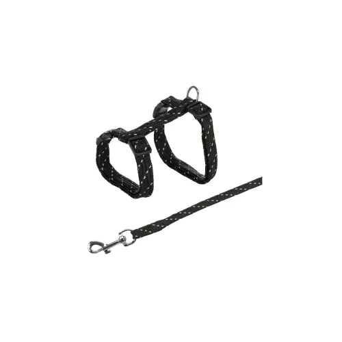 Nylonový postroj reflexní pro kočku, 27-45cm/10 mm, 1,3m