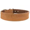 Rustic kožený obojek Heartbeat - hnědá (M:38-47cm/40mm)