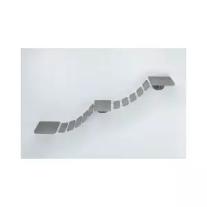 Šplhací žebřík k upevnění na stěnu, 3 platformy, 150x30cm, šedohnědá