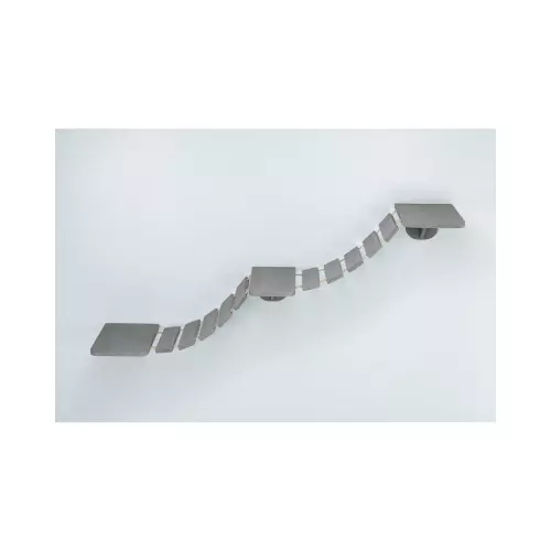 Šplhací žebřík k upevnění na stěnu, 3 platformy, 150x30cm, šedohnědá