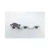 Šplhací žebřík k upevnění na stěnu, 3 platformy, 150x30cm, šedohnědá