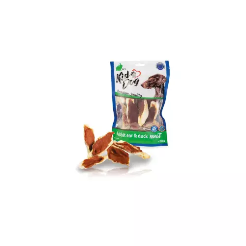 KIDDOG králičí ucho plněné kachním masíčkem 250 g
