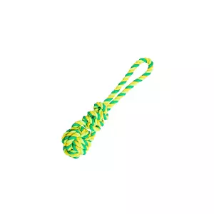 Přetahovadlo míč s uzlem bavlněné 23 cm / 90 g limetková/zelená, HipHop Dog