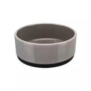Keramická miska s gumovovým okrajem, šedá (0,4 l/ ø 12 cm)