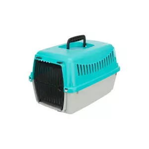 Transportní box CAPRI, XXS: 26x25x39cm (max. 4kg), světle šedá/tyrkysová