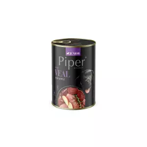NEW PIPER JUNIOR s telecím a jablky, konzerva pro štěňata 400 g