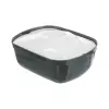 Pítko fontána Polygon, melamin/silikon, 2.5 l/ 28 × 11 × 22 cm, šedá/bílá