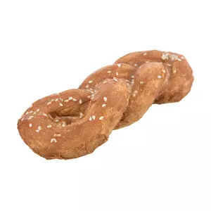 DentaFun Chicken Bread, žvýkací pletýnka z buvolí kůže s masem [50 ks], 15 cm / 75 g
