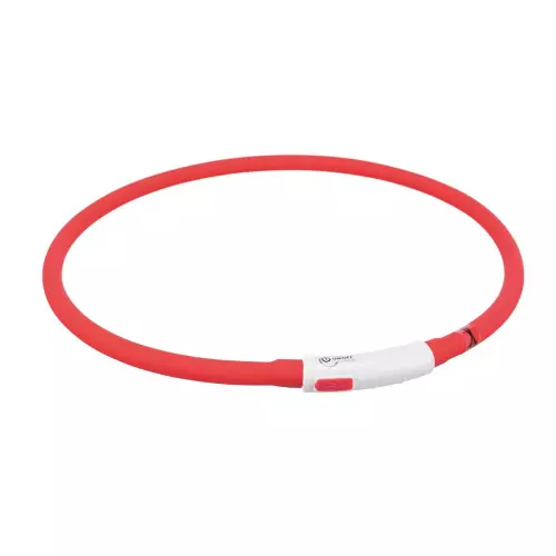 Flash USB svítící obojek XS-XL 70 cm / 10 mm, červená