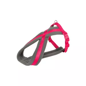 Nylonový postroj PREMIUM podšitý - fuchsie (S-M:hruď:40-70cm/20mm)