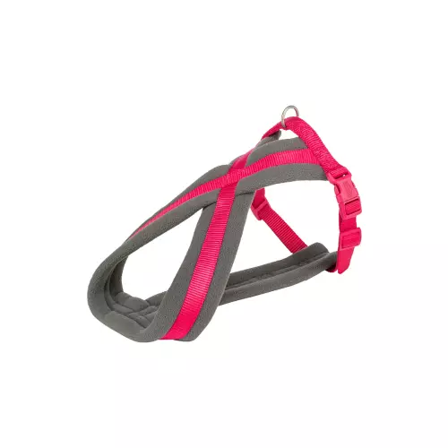 Nylonový postroj PREMIUM podšitý - fuchsie (S-M:hruď:40-70cm/20mm)
