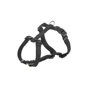 H-postroj PREMIUM - černý (S-M:hruď:42-60cm/15mm)