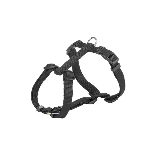 H-postroj PREMIUM - černý (S-M:hruď:42-60cm/15mm)