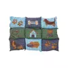 Barevná měkká podložka PATCHWORK 80 x 55 cm, protiskluzová,  - modro/zelená
