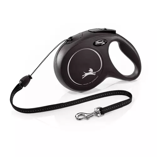 Flexi New Classic šňůra, černá (S: délka 8 m, do 12 kg)