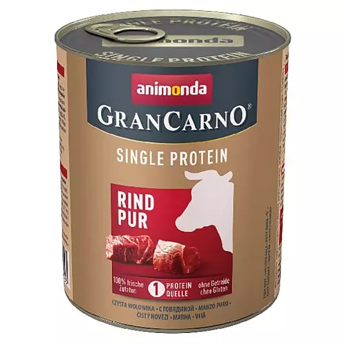 GRANCARNO Single Protein 800 g čisté hovězí, konzerva pro psy