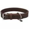 Kožený obojek RUSTIC - tmavě-hnědá (S-M: 34-40cm/25mm)