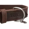 Kožený obojek RUSTIC - tmavě-hnědá (S-M: 34-40cm/25mm)