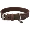 Kožený obojek RUSTIC - tmavě-hnědá (S-M: 34-40cm/25mm)