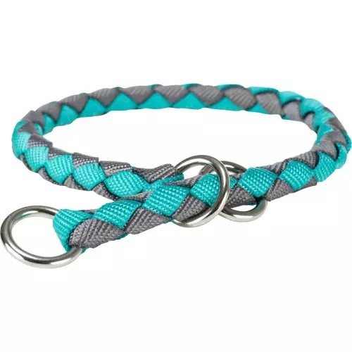 Obojek CAVO kulatý polostahovací - oceán/grafit (S: 30-36cm/ ø12mm)