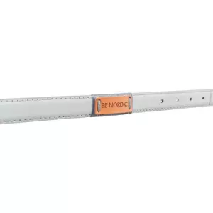 BE NORDIC kožený obojek - světle šedá (L-XL: 55 cm/30 mm)