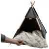 Jeskyňka TIPI  - přístřešek ve tvaru týpí,  55 x 65 x 55 cm, plsť/dřevo, antracit