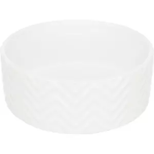 Keramická miska vroubkovaná, bílá (0,4 l/ ø 13 cm)