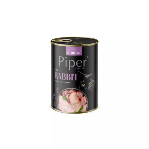 NEW PIPER CAT konzerva pro sterilizované kočky, s králíkem, 400g