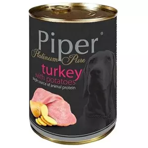 NEW PIPER PURE krůta s bramborami, konzerva pro psy, 400 g
