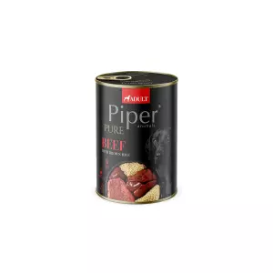 NEW PIPER PURE hovězí s hnědou rýží, konzerva pro psy, 400 g