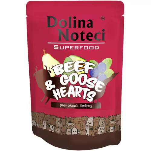 DOLINA NOTECI SUPERFOODS hovězí a husí srdíčka kapsička pro psy 300 g